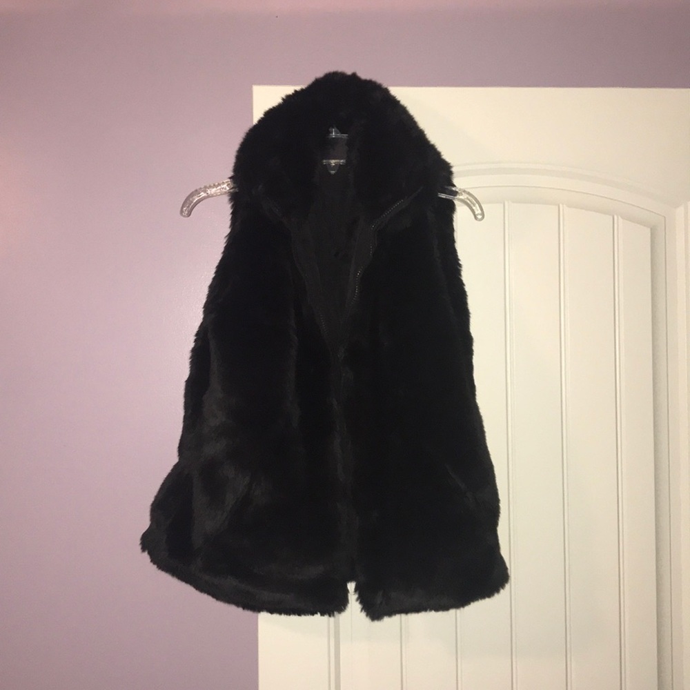 Black Faux Fur Vest